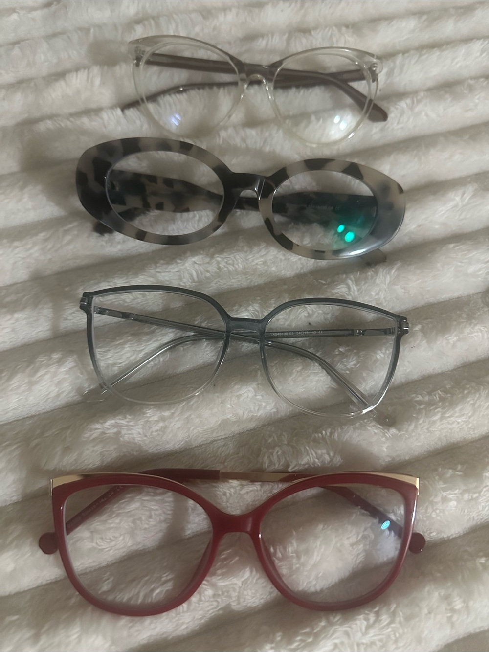 Clear and Red Women's Fashion Eyewear Bundle - Stylish Everyday Frames bundle 4
